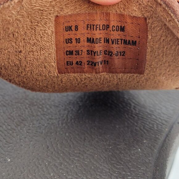 FITFLOP LULU SHIMMERFOIL SHIMMERY BRONZE TOE-THONG SANDLES TRAVEL SIZE US 10 - Picture 9 of 9